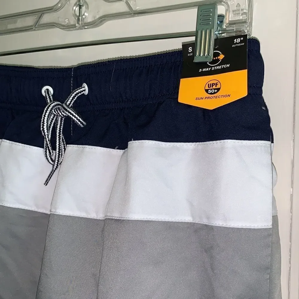 ‎NWT Speedo 3 color striped swim trunks